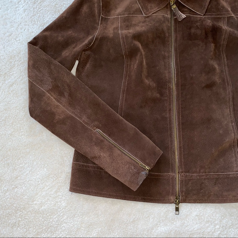Y2K Brown Suede Jacket - Picture 2 of 9